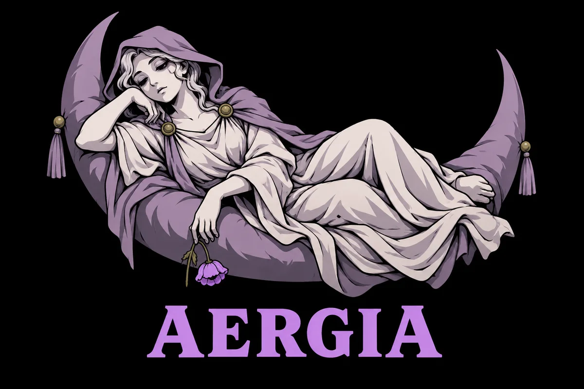 Aergia, an original illustrated mythological portrait