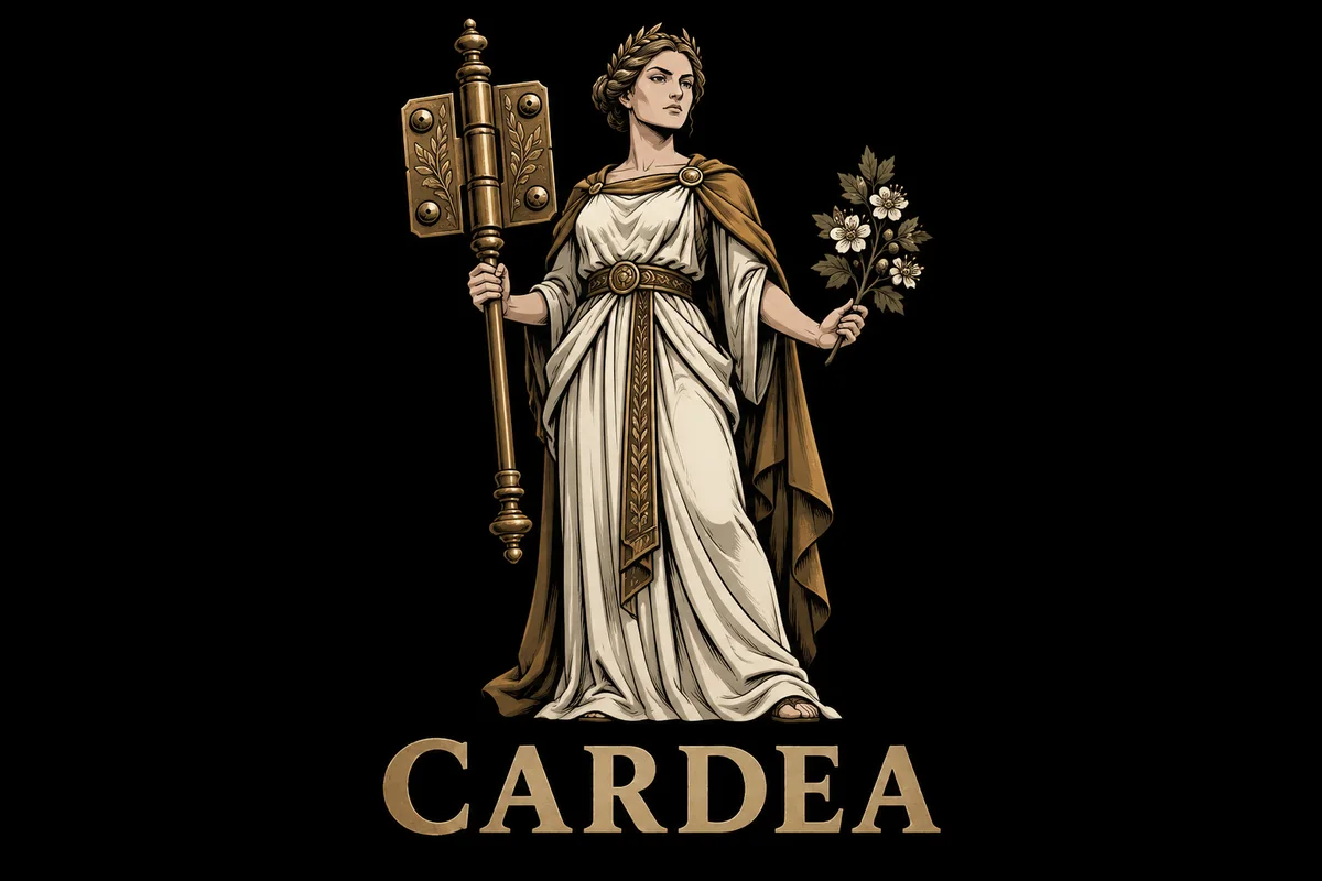 Cardea, an original illustrated mythological portrait