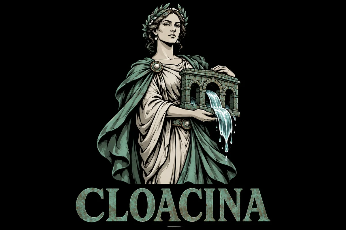 Cloacina, an original illustrated mythological portrait