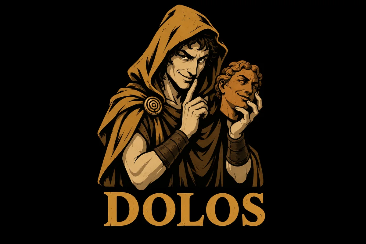 Dolos, an original illustrated mythological portrait