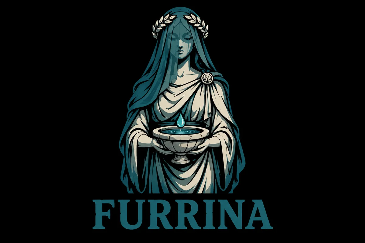Furrina, an original illustrated mythological portrait