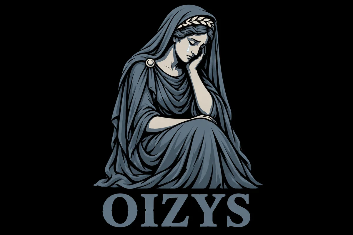 Oizys, an original illustrated mythological portrait