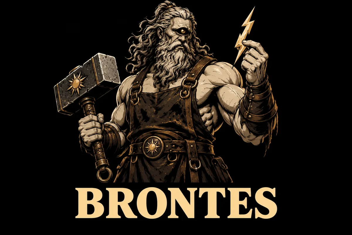 Brontes, an original illustrated mythological portrait