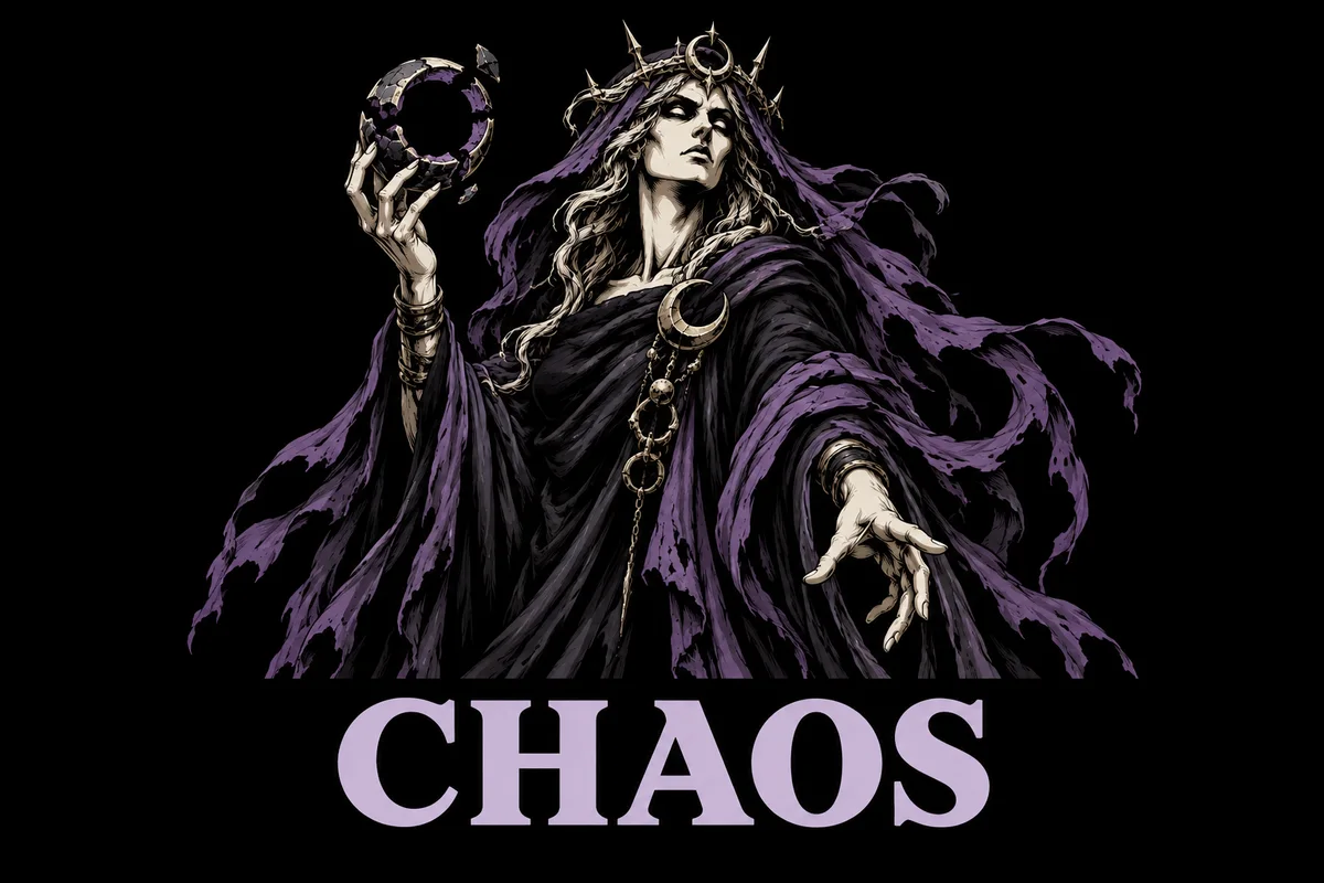 Chaos, an original illustrated mythological portrait