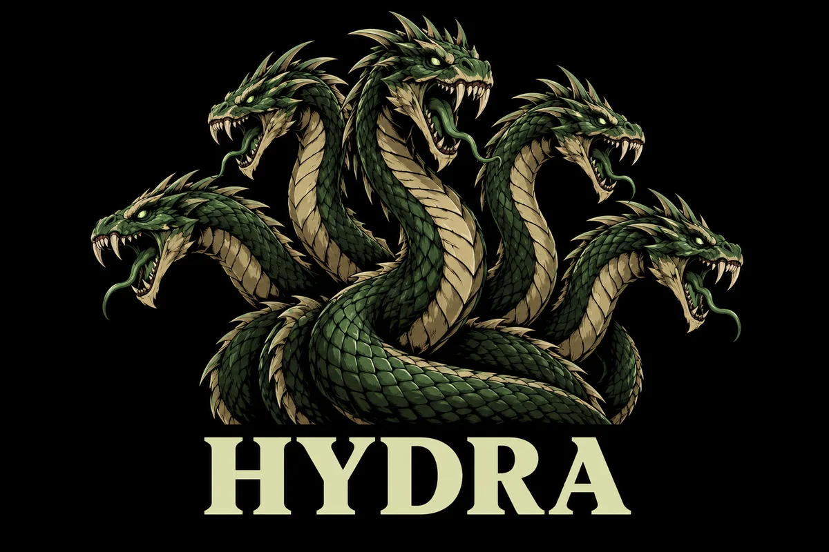 Hydra, an original illustrated mythological portrait