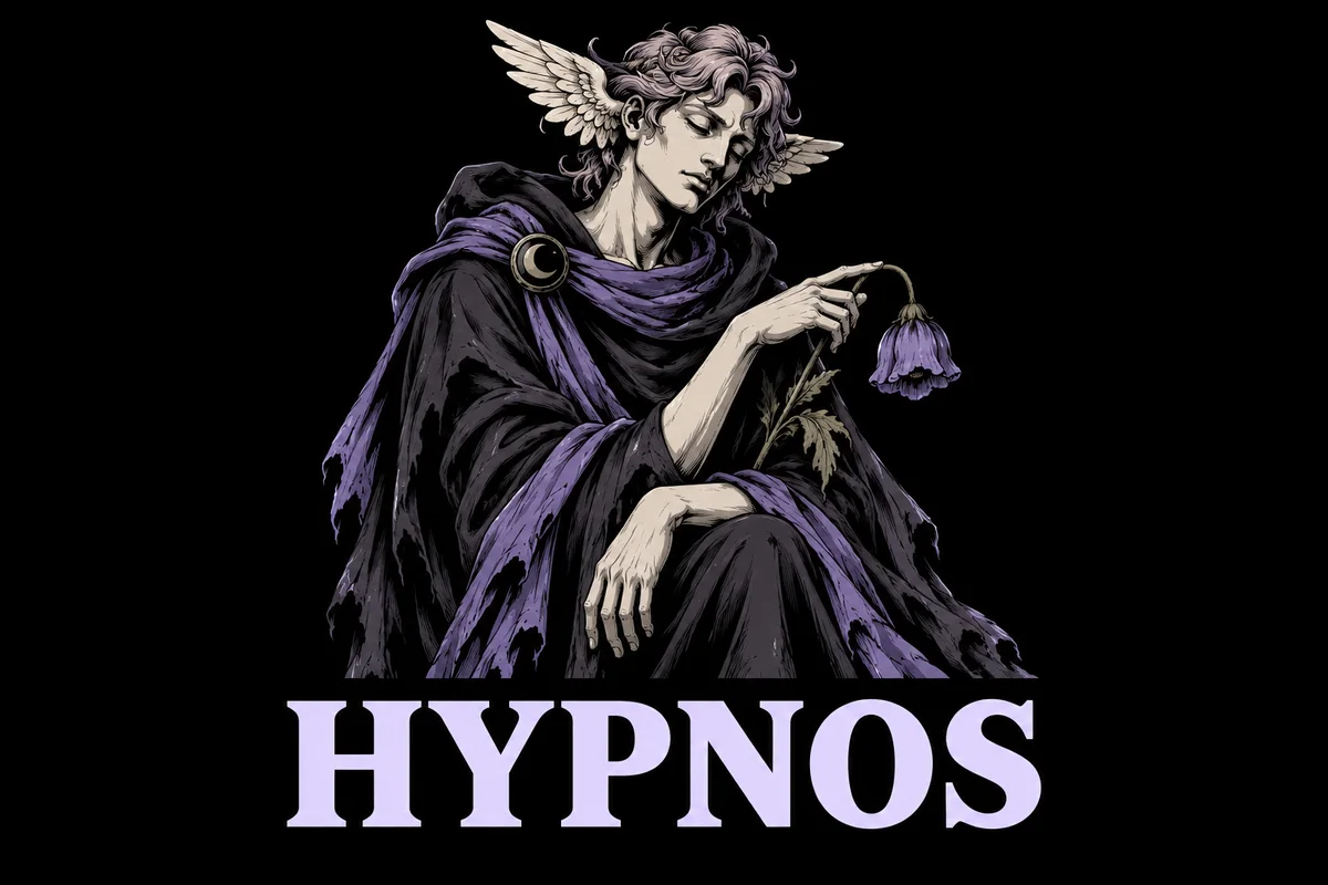 Hypnos, an original illustrated mythological portrait