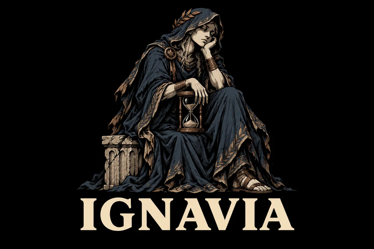 Ignavia, an original illustrated mythological portrait