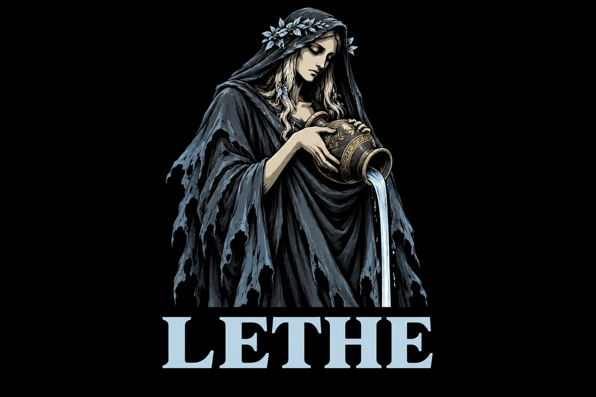 Lethe, an original illustrated mythological portrait