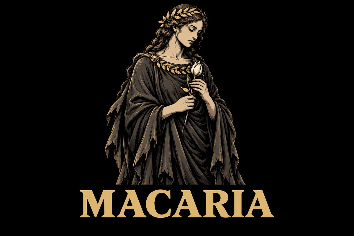 Macaria, an original illustrated mythological portrait